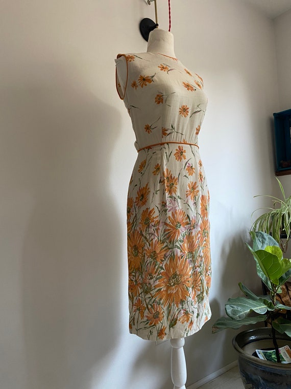 1950s Dress / 50s dress / Vintage Linen Dress - image 3