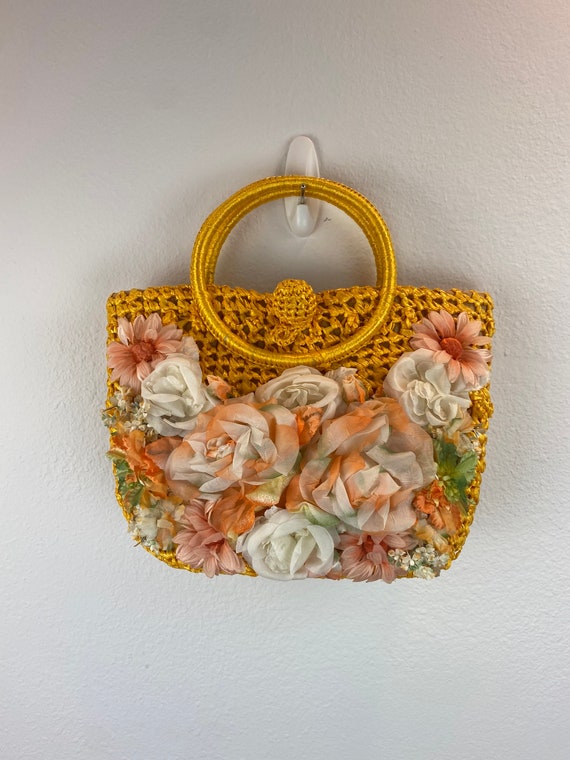 1960’s Raffia Flower Purse  / 60s Purse / Vintage… - image 9