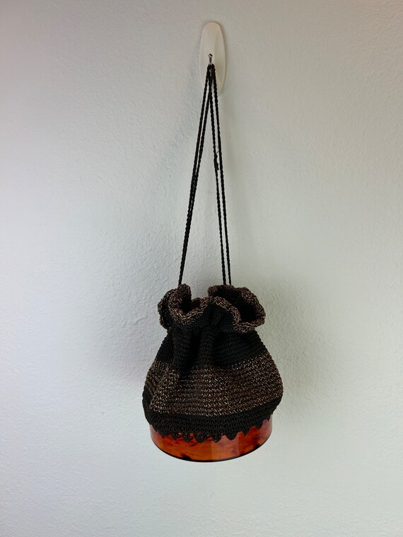 1940s Purse with plastic Marbled bottom / 1940s p… - image 7