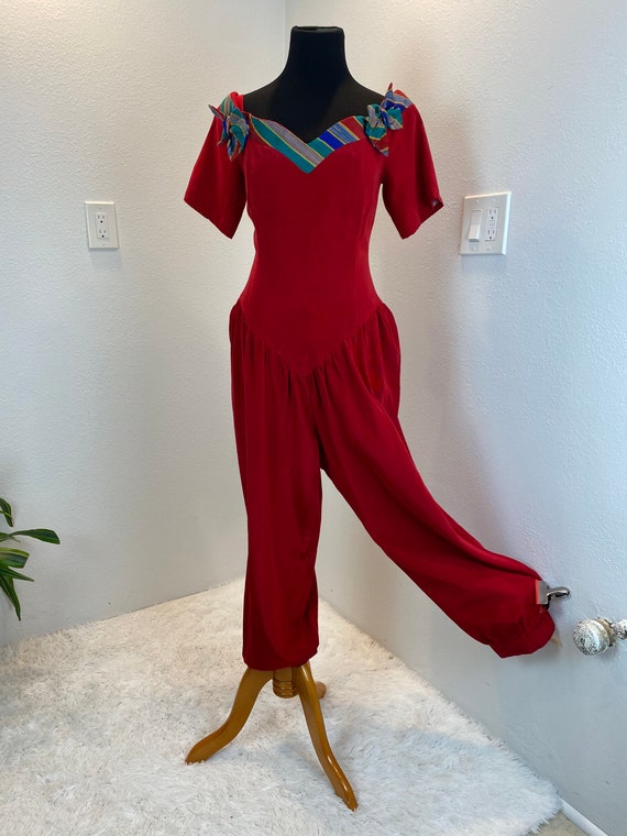 1980s Jumpsuit / 80s Romper / 1980s Christmas - image 5