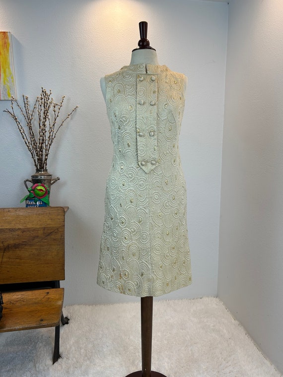 1960s Dress / 60s dress / 1960s Mod dress / Gold … - image 5