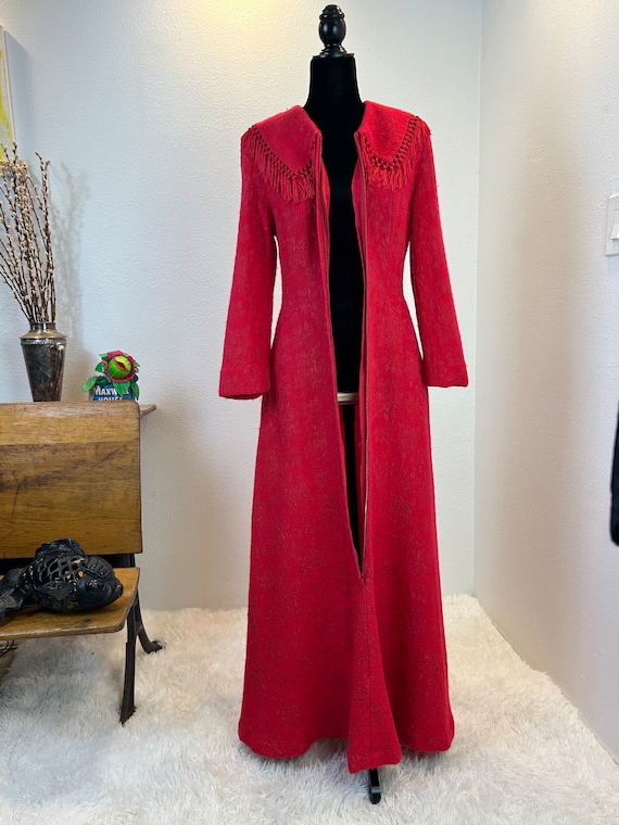 1940s Winter Robe with Fringe / 1940s Robe / 40s … - image 8