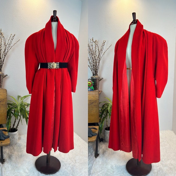 1980s coat / 1980s wool coat / 1980s oversized coa