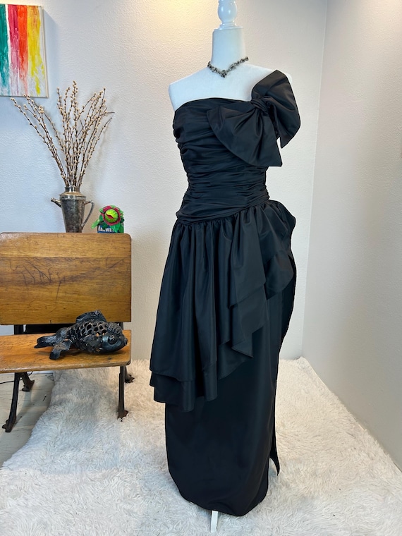 セーラー風 ロングワンピース us vintage 80s 90s 1980s Gown/ 1980s Party Dress / 1980s Prom Dress / 1980s