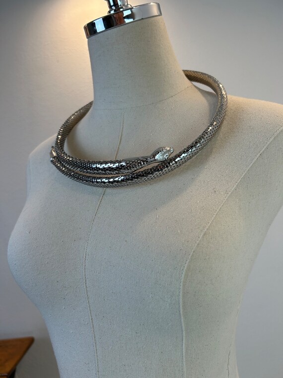 Vintage silver mesh snake - Gem