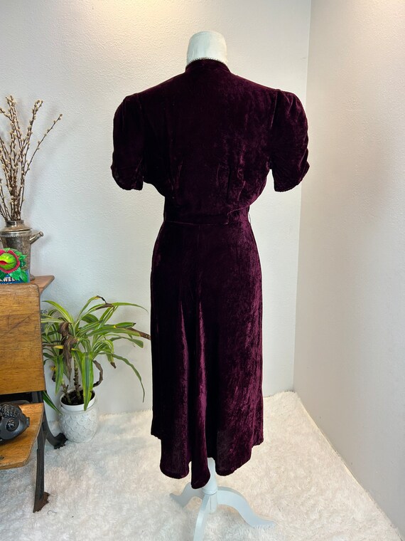 1940s dress / 40s dress / 1940s velvet dress - image 7