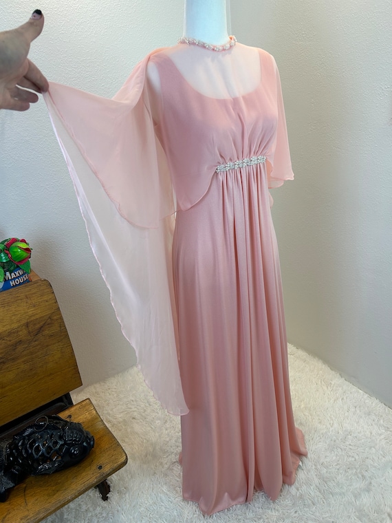 1970s gown / 1960s gown / 1970s Maxi with Angel s… - image 3