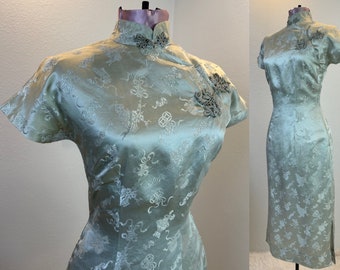 1950s Cheongsam Qipao - 1950s Qipao / vintage qipao  / vintage cheongsam / 1950s Cheongsam / 1950s Qipao /