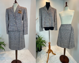 1950s womens suit / 1950s plus size suit/ amazing hourglass figure suit