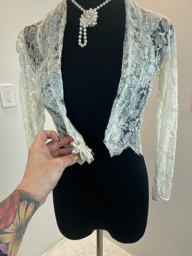 1940s Lace Bolero / 1940s bolero / 1940s Lace wounded image 6