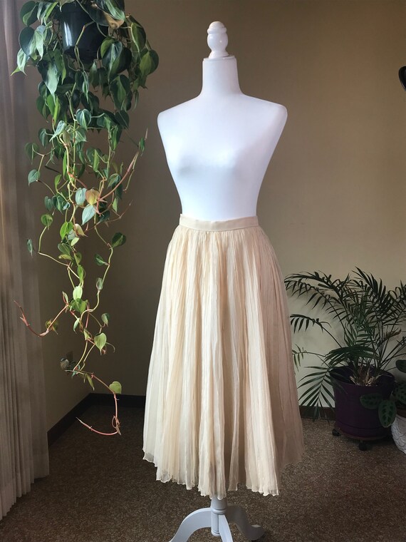 Vintage 1950s Chiffon Panel Skirt and Blouse Set - image 3