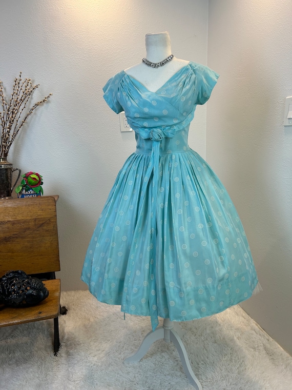 1950s dress / 50s dress / 1950s fit and flare / 1… - image 7