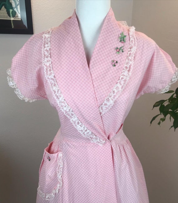 Vintage 1980s does 1940s Pink Wrap Dress