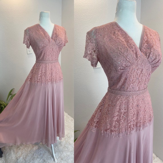 1940s dress / 40s dress / 1940s lace dress / DuBe… - image 1