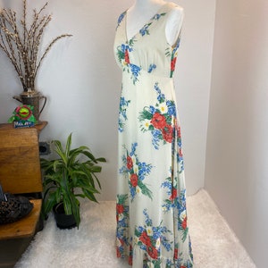 1970s dress / 1970s Floral Maxi and Wrap / 1970s maxi image 9