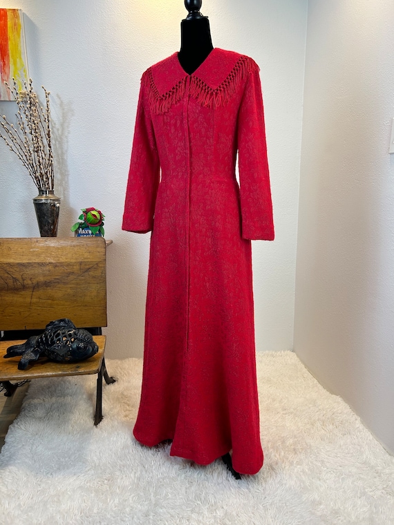 1940s Winter Robe with Fringe / 1940s Robe / 40s … - image 5