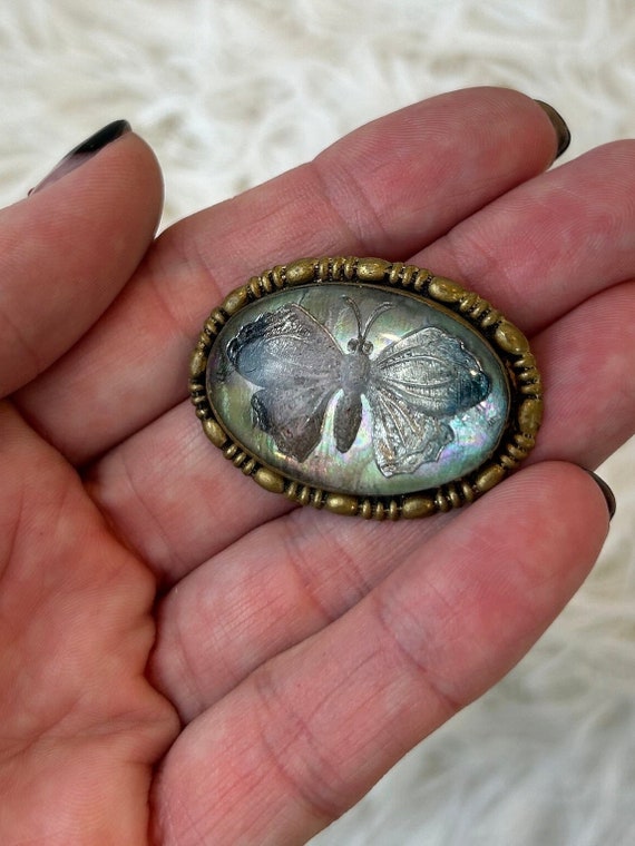 Victorian Essex Crystal Brooch / Victorian Butterf