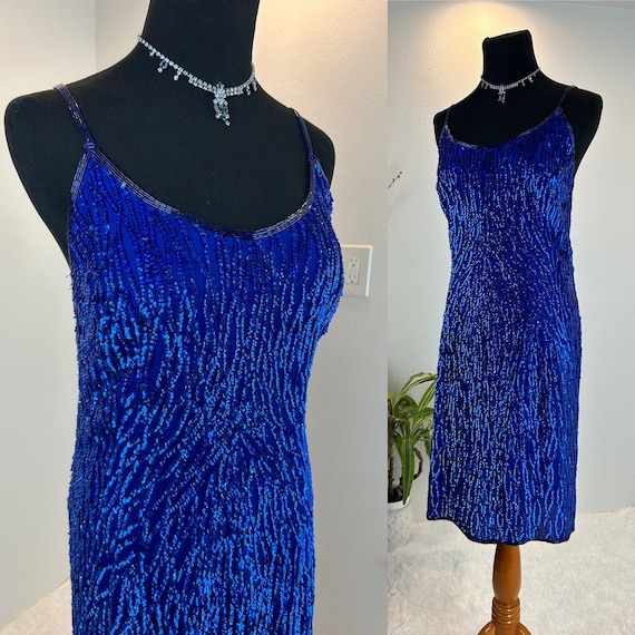 Large 1980s Pleated Silk Dress
