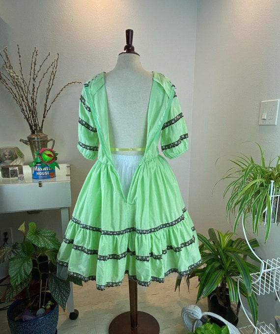 Vintage 1960’s Lime Sorbet Square Dance Dress - image 8