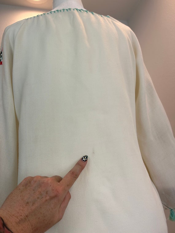 Vintage Embroidered Hungarian Linen Blouse - image 8