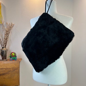 1930 handmuff with lucite / 1940s handmuff / 1940s purse / 1930s fur muff / 1940s fur muff / 30s purse / 40s purse image 1