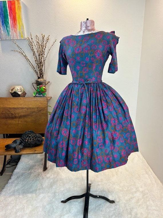 1960s dress / 60s dress / 1960s fit and flare dress a… - Gem