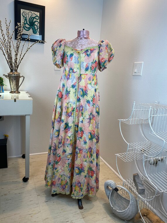 Vintage 1930’s Puff Sleeve Floral Maxi - image 10