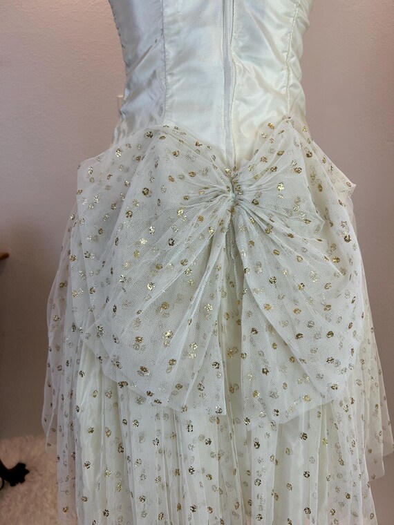 Vintage Alfred Angelo Sequin Dress: 1980s Gold Gl… - image 5