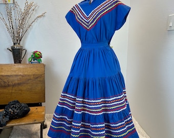 1950s Vintage Patio Dress Set, XS - Western Square Dance Style