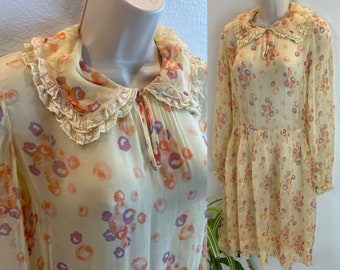 1920s dress / 20s dress / antique dress / Sheer Summer Dress