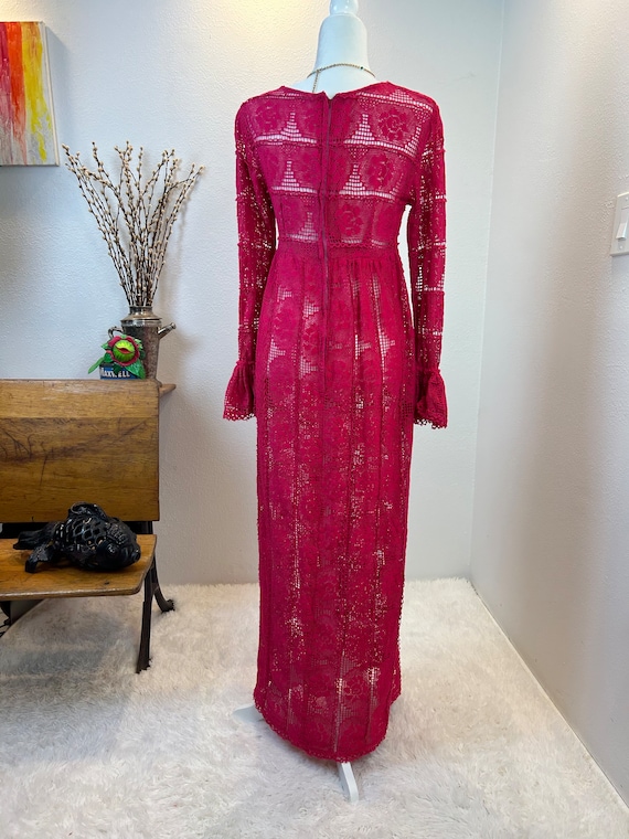 Vintage 1960s dress / 1960s crochet dress / 1960s… - image 6