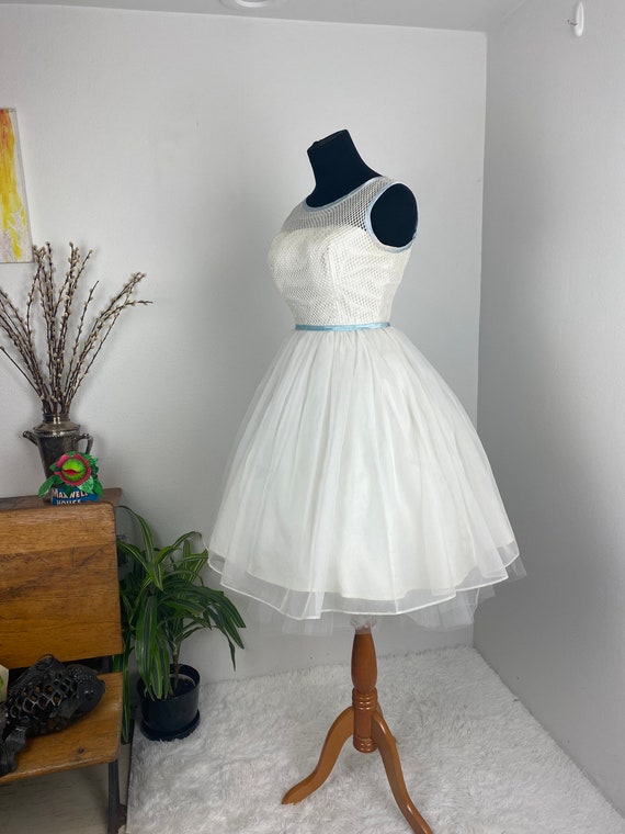 1950s Dress / 1950s Prom dress / 1950s Net Bodice… - image 3
