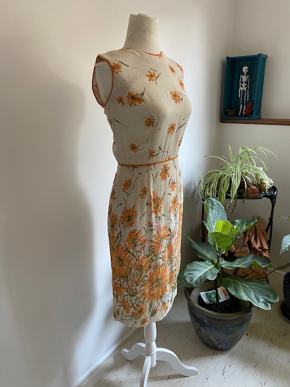 1950s Dress / 50s dress / Vintage Linen Dress - image 8