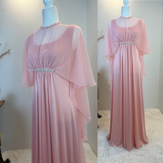 1970s gown / 1960s gown / 1970s Maxi with Angel s… - image 1