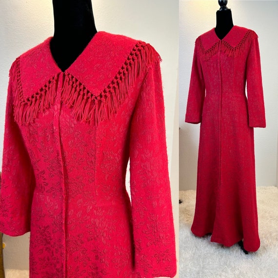 1940s Winter Robe with Fringe / 1940s Robe / 40s … - image 2