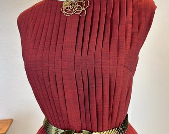 Vintage 80s Pleated Dress, 1980s