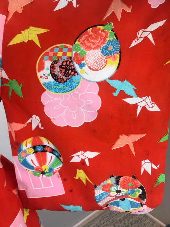 Vintage Kimono 1940s Origami And Paper Lanterns - image 8