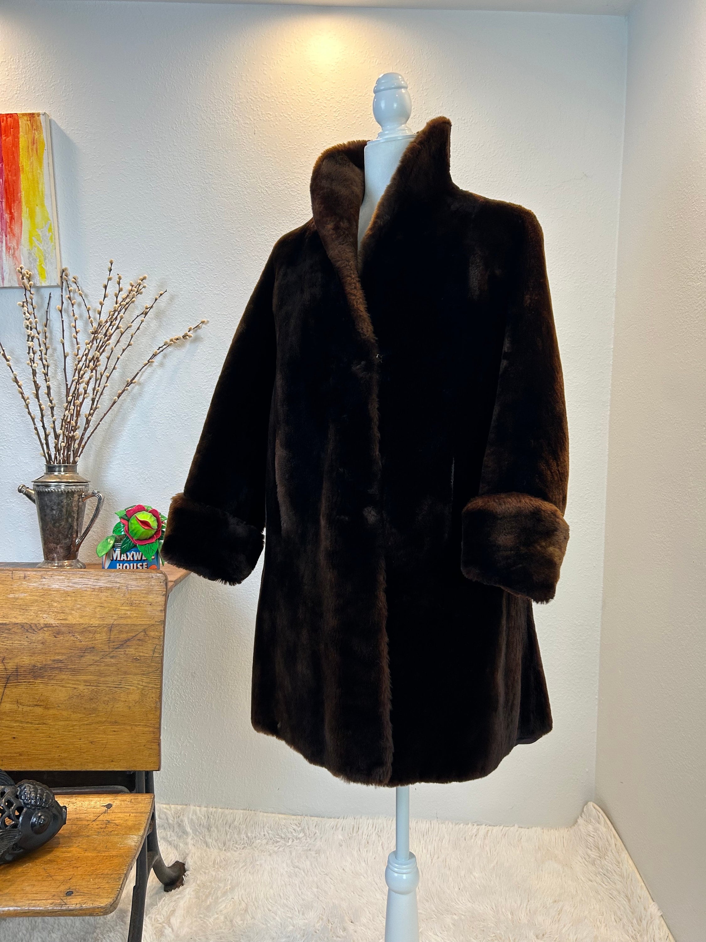 Mouton Fur Coat - Etsy Mouton Fur Coat - Etsy