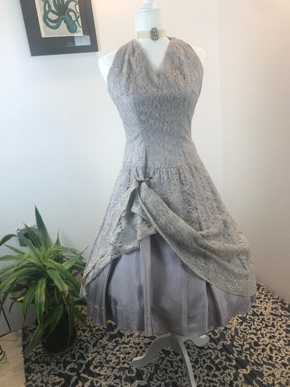 Vintage 1950s Lace Halter Dress - image 6