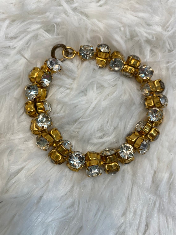 Vintage 1950/1960’s Rhinestone Rolling Bracelet - image 1