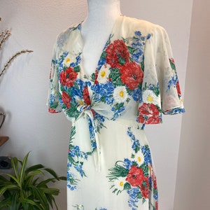 1970s dress / 1970s Floral Maxi and Wrap / 1970s maxi image 5