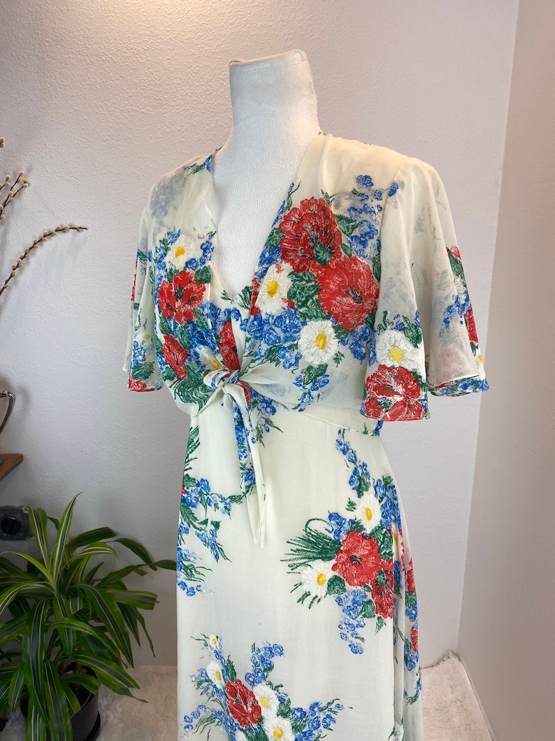 1970s dress / 1970s Floral Maxi and Wrap / 1970s maxi image 5