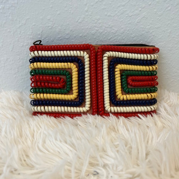 1940s Multi Color Telephone Cord-Style Handbag