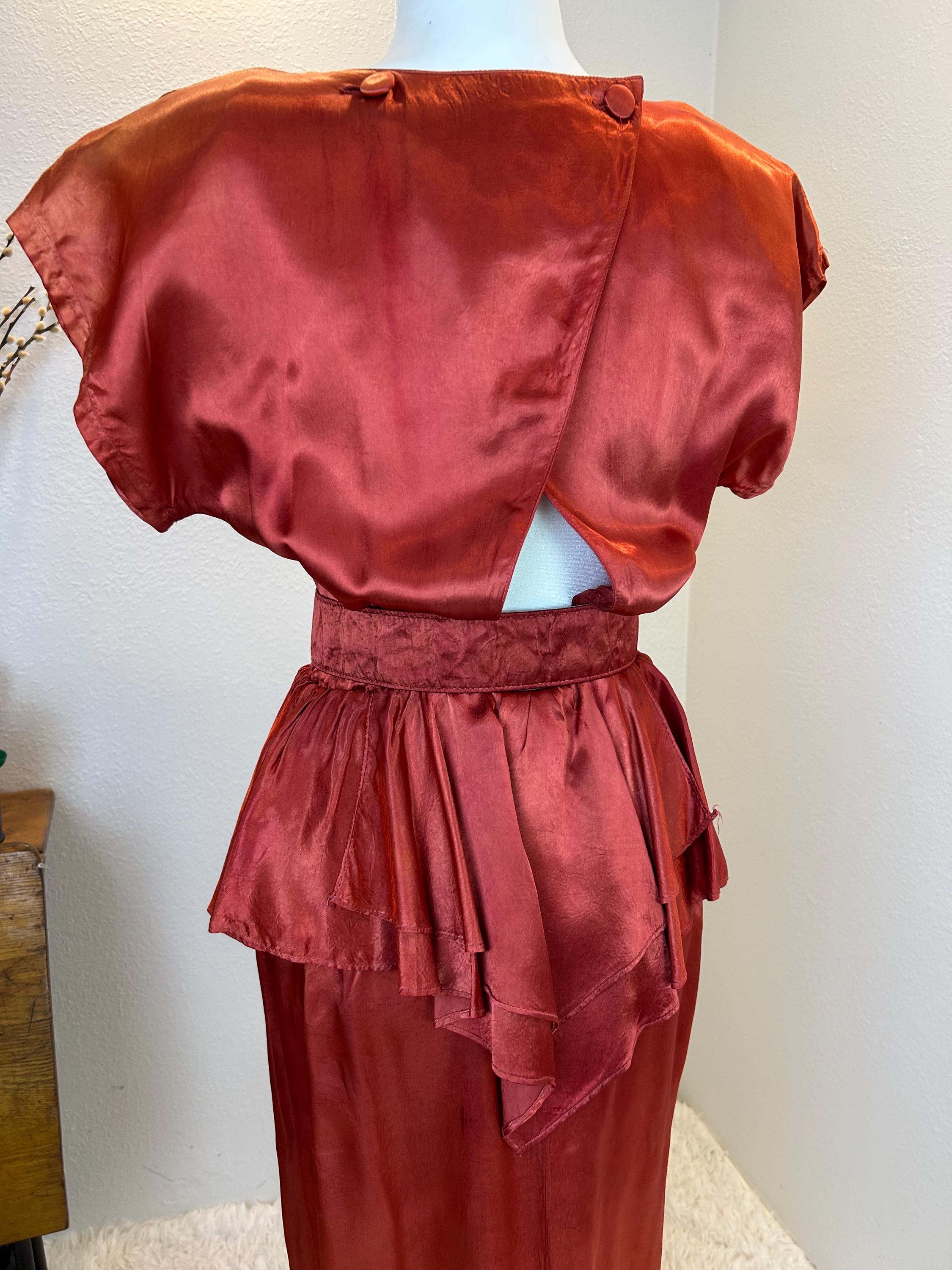 burnt orange peplum dress Experience high-fashion glamour with our burnt orange peplum gown. Designed for a striking, elegant look at any gala. Book your appointment now to secure your slot., #tailoring #custommade #couture