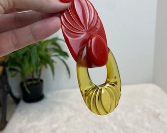 Vintage Carved Apple Juice Bakelite Belt Buckle - Etsy display picture 3