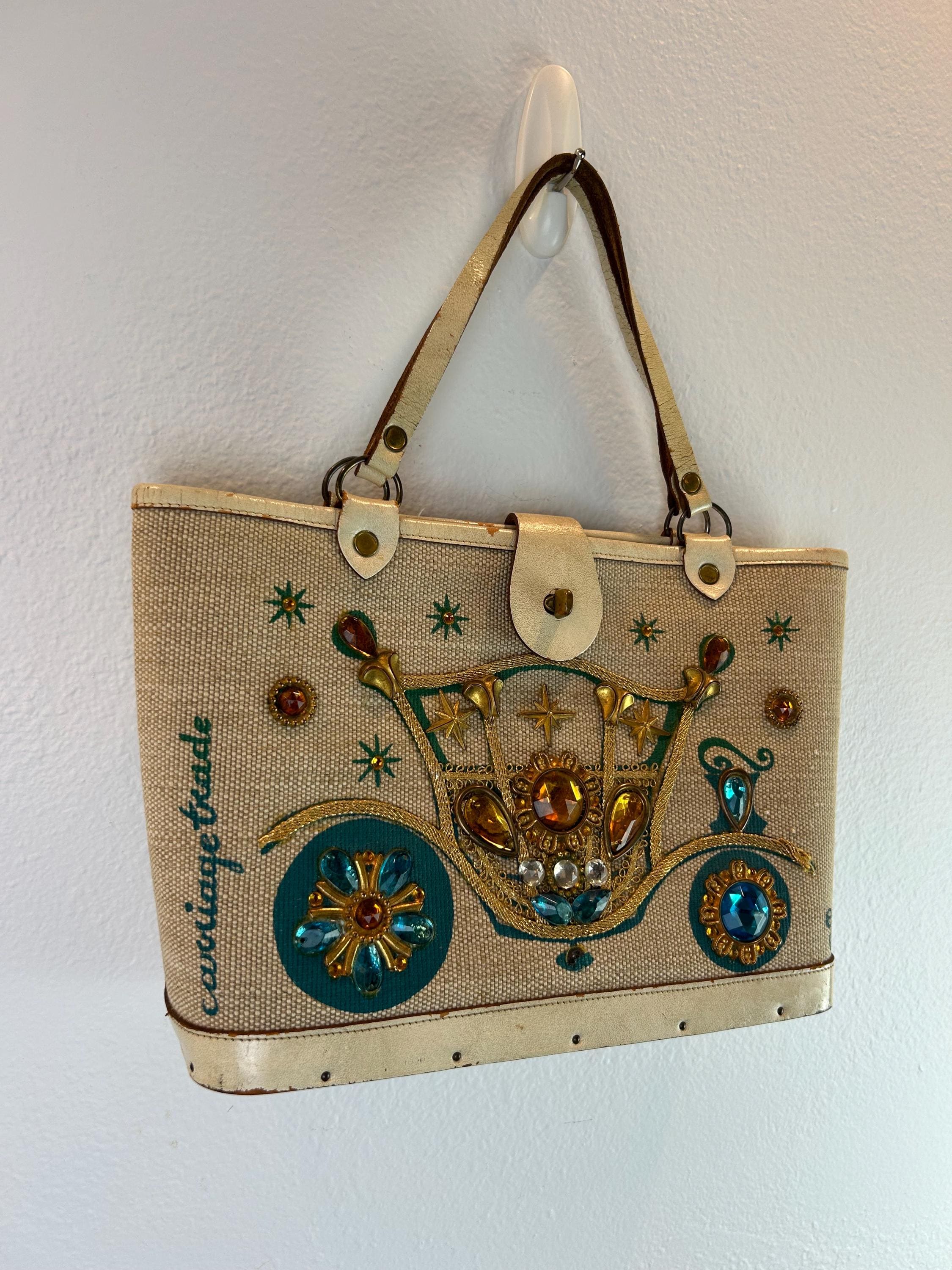 エニッドコリンズ◆MeadowSong✴︎1960‘s◆Enid Collins◆ ENID COLLINS STYLE c.1960'S VINT BOX BAG 'BUTTERFLIES' WDN