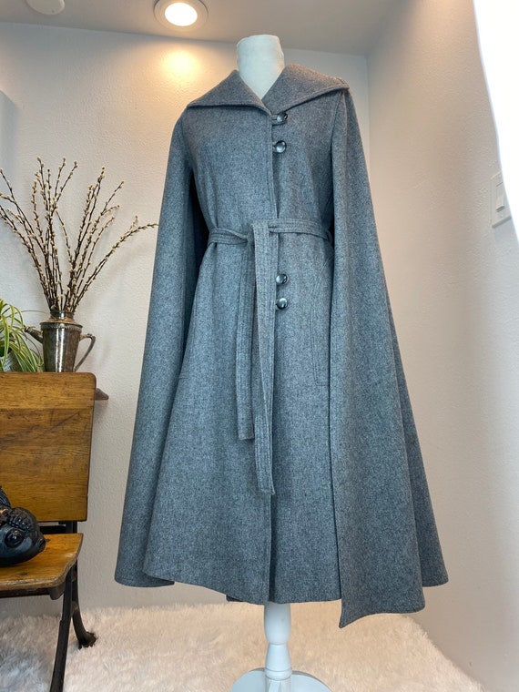 Vintage 1960 Wool Cape Coat Dress