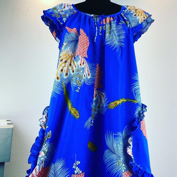 Vintage Mumu Ja-na of Hawaii Blue With 