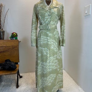 1970 Dress / 70s dress / vintage maxi dress / Vintage 70s maxi  dress / 1970s fashion / 70s fashion / gold green maxi