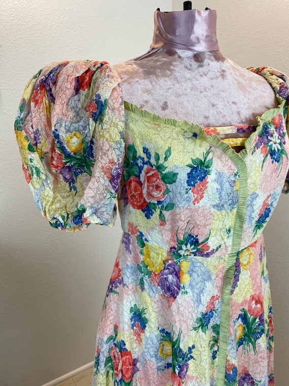 Vintage 1930’s Puff Sleeve Floral Maxi - image 2